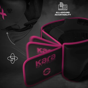 RDX Kickboxing Headgear - MMA Training, Muay Thai, Karate, Taekwondo Headguard - Maya Hide Leather - Pink, XL
