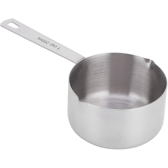 FBHappiness Stainless Steel 304 Measuring Cup, Metal Measuring Spoons, Baking Measuring Spoons with Scale, Cake Measuring Spoons for Kitchen, Household Scale (Size: 1/3 Cup 80 ml) (1 Cup 250 ml)