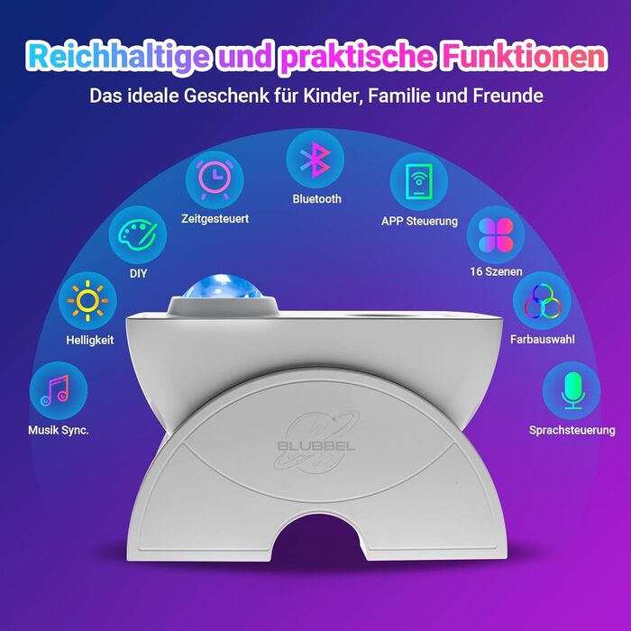 Blubbel LED Star Sky Projector, Wi-Fi Star Projector, 3D Galaxy Lamp Night Light, App/Voice Control, Star Projector, Star Light Galaxy, Alexa/Google Compatible, Baby, Kids, Bedroom