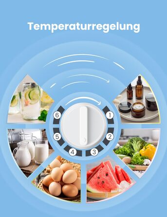 Mini холодильник Comfee RCD50WH2(E) 43L з відділенням для льоду – для дому, офісу, кімнати. Швидке охолодження, регулювання температури, білий колір.