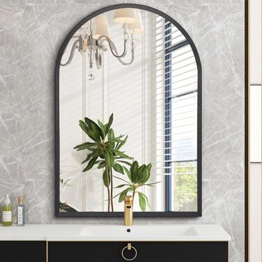 Дзеркало овальне настінне, 45x65 см, чорний, металевий каркас для ванної/вітальні/спальні