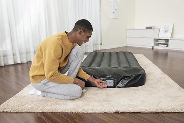 Надувний матрац Bestway TriTech XL з вбудованим насосом, сірий 191x97x30 см (1067929)