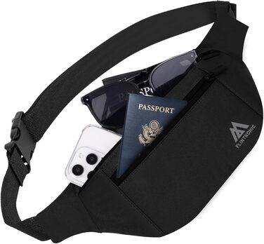 Поясна сумка Flintronic для чоловіків та жінок, стильна сумка на пояс, кросбоді, для спорту, відпочинку, міста, зелена (чорна)