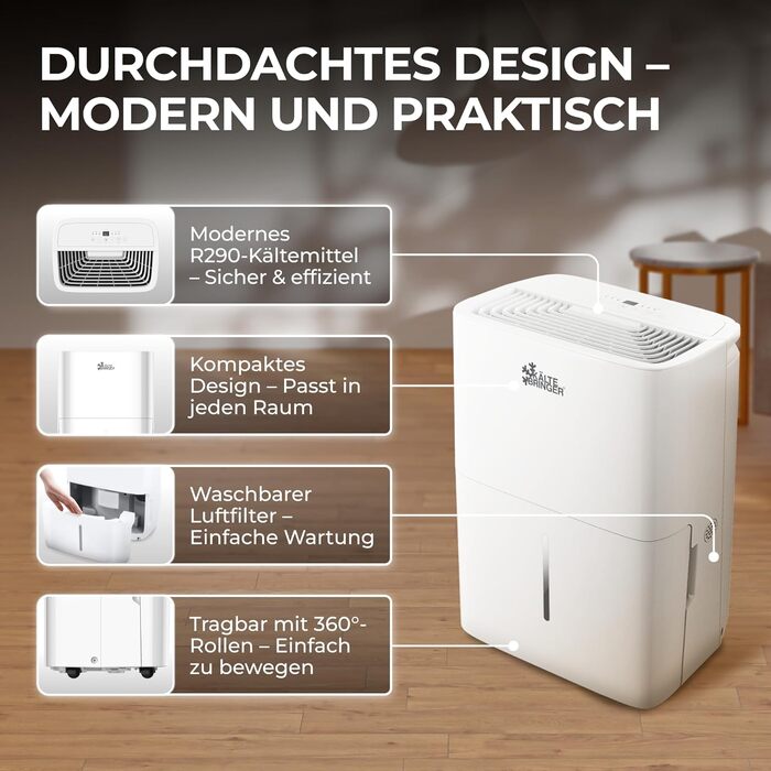 Зволожувач повітря Kältebringer - LED дисплей, Wi-Fi, керування через додаток, тихий та енергоефективний, захист від вологи та плісняви (20L)