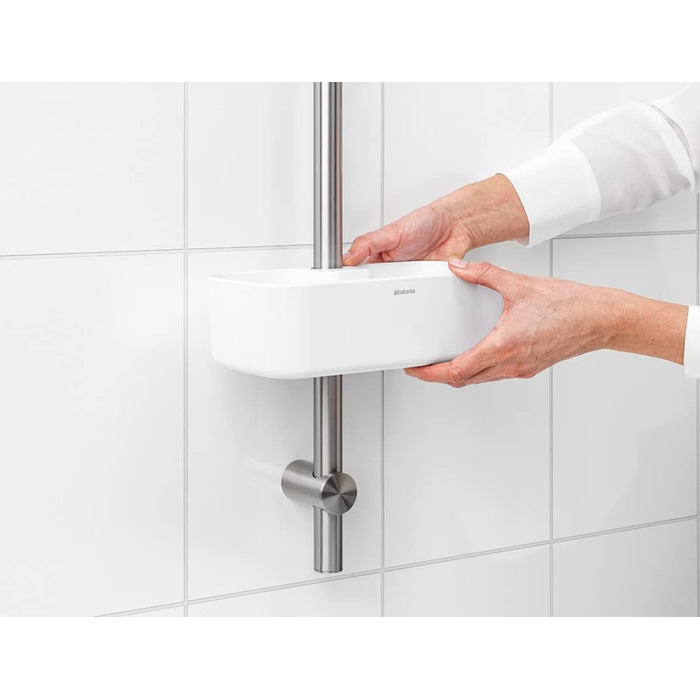 Полиці для душу Brabantia Renew, біла, органайзер для ванної кімнати