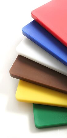 HENDI Cutting Boards, HACCP compliant, double-sided, for cheese and bread, 450x300x(H)12.7mm, HDPE 500 plastic, white