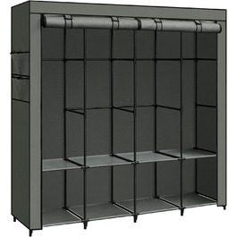 SONGMICS Closet, Wardrobe, 4 Hanging Shelves, with Shelves, 4 Side Pockets, Plenty of Space, for Bedroom, Living Room, RYG094B02 (45 x 170 x 167 cm, Sage Green)