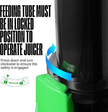 Ventray Ginnie Juicer - Slow Juicer with 60 RPM Low Speed, Juicer for Vegetables and Fruit with Reverse Function and Two Filter Sizes, BPA Free Electric Fruit Press, Green Parrot