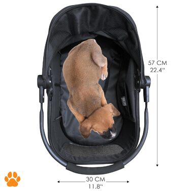 Візок-переноска для собак 2-в-1 CECE | Складана переноска з кошиком для покупок | Візок та переноска для собак - Чорний Меланж