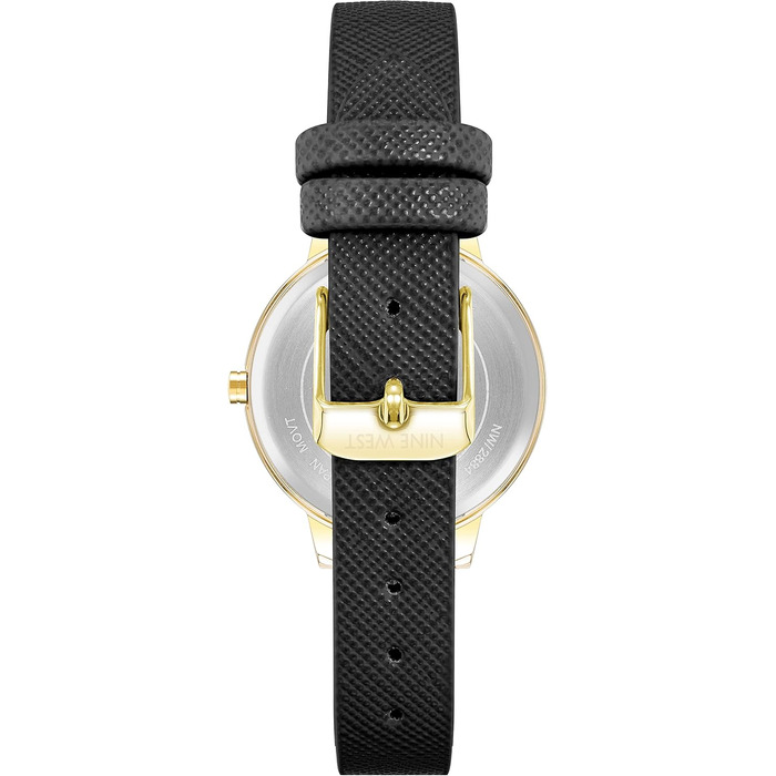 Жіночий наручний годинник Nine West на ремінці (чорний/золотий)