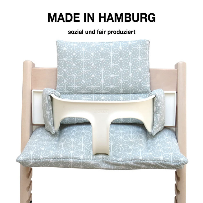 Комплект подушок для стільчика Stokke Tripp Trapp Blausberg Baby, знімний, водонепроникний, сертифікат Oeko-Tex, Made in Germany, Happy Star зелений