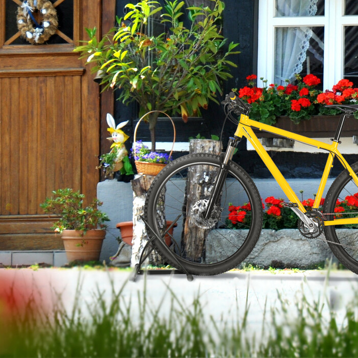 Relaxdays Black Bicycle Stand for 2 Bikes