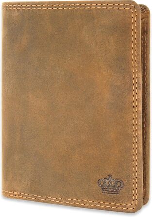 Baur Men's Wallet | Genuine Buffalo Leather | Wallet with RFID Protection | Tall/Vertical Wallet | Money Bag with Coin Pocket | Wallet with Many Card Slots (Tall/Vertical with Snap Button Inside)