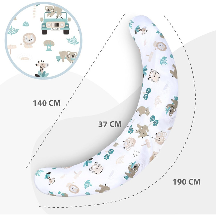 Подушка для вагітних Totsy Baby XXL - подушка для сну та підтримки тіла, бавовна, Oeko-Tex