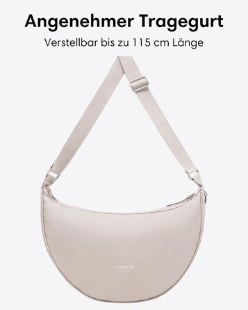 Сумка через плече LARKSON Solveig Medium бежева - Містка напівмісяць (8 л) - Водовідштовхувальна