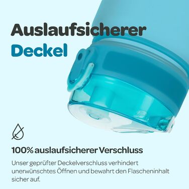 Пляшка для води Hydracy з фруктовою вставкою 500 мл, блакитна - спортивна, без BPA, з таймером та захистом від протікання