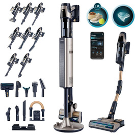 Бездротовий пилосос Cecotec Conga Rockstar 5500 Hurricane Station Flex Max: 220AW, 700W, станція самостійного очищення, 90 хв роботи, антизаплутувальна щітка, гнучкий шланг, циклонна технологія