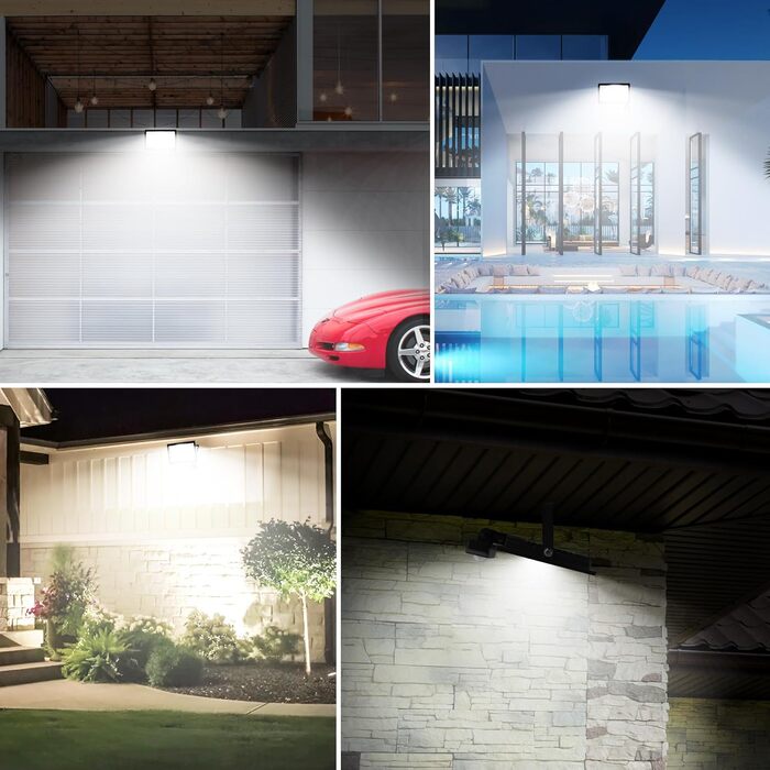 NATPOW Spotlight with Motion Sensor Outdoor, 100W LED Floodlight with IP66 Waterproof 6000K Super Bright Spotlight Outdoor Floodlight for Garden Garage Sports Field Backyard (2 Pack)