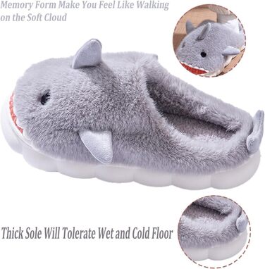 Тапочки жіночі та чоловічі зимові з плюшу, теплі, зручні, з антиковзким покриттям (43/44 EU, сірий)