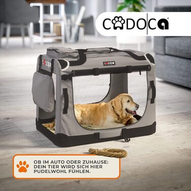 CADOCA® Collapsible Dog Carrier - Portable & Breathable Pet Travel Box - Large 60x42x44cm Grey