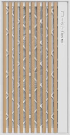 Корпус для ПК Itek Woody – Ігровий комп'ютерний корпус ATX з 3 вентиляторами 140 мм, 2x USB 3.0, Type-C, фасад з дерева, бокова панель з загартованого скла, білий