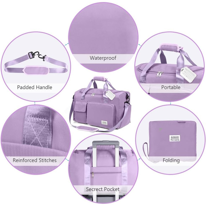 Спортивна сумка Flintronic 35L: водонепроникна дорожня сумка-валіза для чоловіків та жінок (з біркою) - блакитна (#6 Llia)