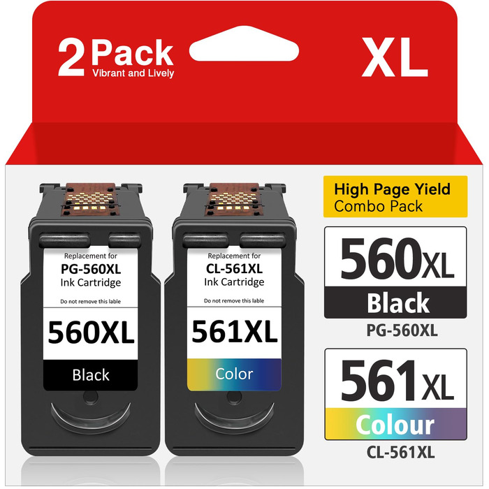 Комплект картриджів Inkwood 560 XL (чорний) та 561 XL (кольоровий) для принтерів Canon Pixma TS5350, TS5351, TS5352, TS7450, TS7451