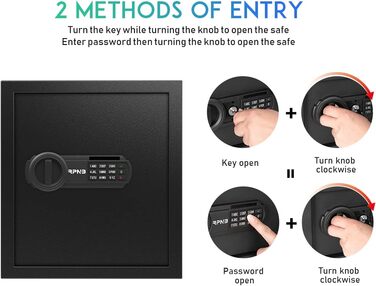 Електронний сейф RPNB Luxus Tresor з кодовим замком, 51 л - для дому, офісу, готелю, зберігання грошей та коштовностей