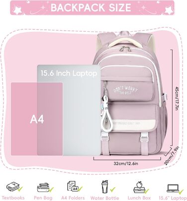 Шкільний рюкзак Tanou для підлітків, дівчаток, 4-12 клас. Великий, водонепроникний, для школи, середньої та вищої освіти (фіолетовий)