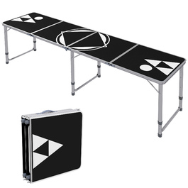 Outsunny Folding Camping Table - Lightweight, Adjustable Height, Aluminum Frame, 240 x 60 x 54/62/70 cm, Black