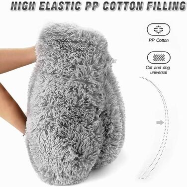 Кругле м'яке ліжко для собак та котів Haoye, Ø 50 см, сірий колір