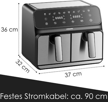 Багатофункціональна фритюрниця без олії | Air Fryer з 2 камерами | Міні-печі Air Fryer 4-в-1 | Фритюрниця, дегідратор, гриль, духовка