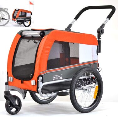 PAPILIOSHOP Причіп для собак та котів – візок для тварин, 3 розміри, стабільний, комфортний, практичний (Помаранчевий)