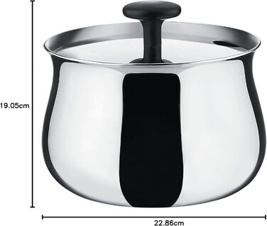 Alessi Sugar Bowl, Stainless Steel, Silver, 12 x 9 x 33.5 cm
