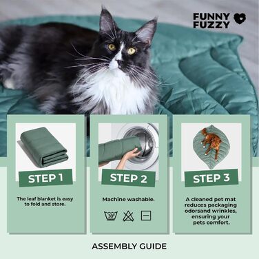 М'яка підстилка для собак та котів FUNNY FUZZY, двостороння, з дизайном листя, машинне прання, для ліжка, дивану, підлоги, захист меблів, колір гінкго-жовтий