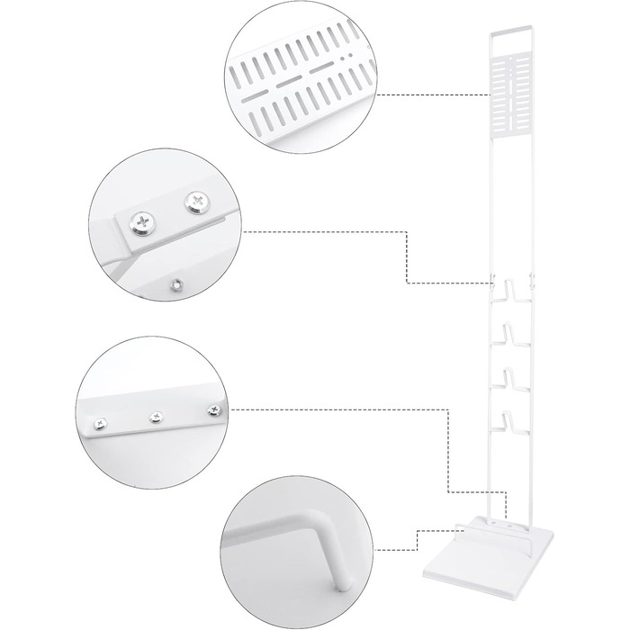 Підставка для пилососа Dyson V6 V7 V8 V10 V11 DC58 DC59 DC62 DC74 - без свердління (біла)