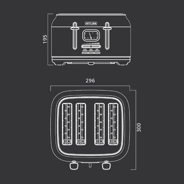 Тостер Muse MS-131 BC із нержавіючої сталі, ретро-дизайн, 4-х місний, 6 рівнів підсмажування, з підсвічуванням, з шухлядою для крихт (сірий)
