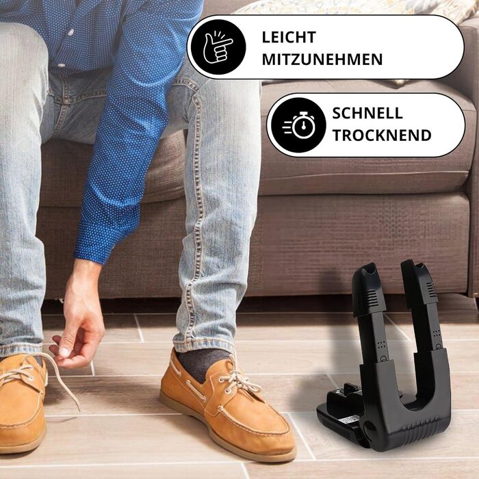 Сушарка для взуття Vonia з таймером - освіжувач взуття - усуває неприємний запах - чорна (стандартна)