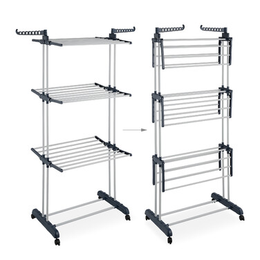 Relaxdays Clothes Rail Tower with Wheels