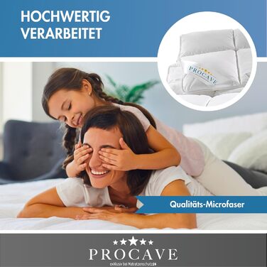 PROCAVE Micro-Comfort всесезонна ковдра 200x220 см, мікрофібра, стьобана, легка, м'яка, для ліжка, комфортна, Soft Touch