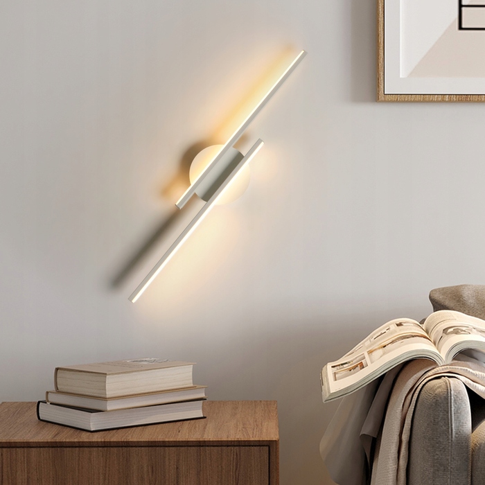 Настінний світильник GOECO білий, інтегроване LED-освітлення, 24 Вт