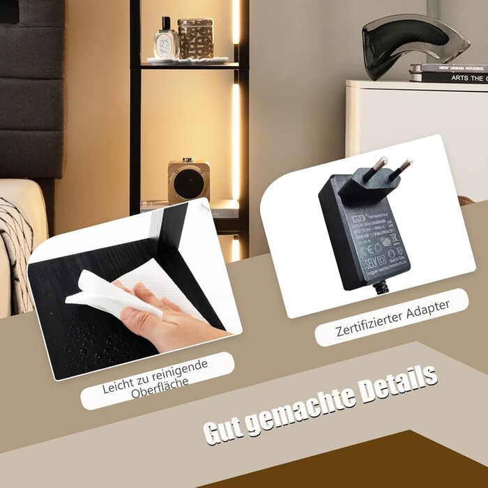 Стельова лампа RELAX4LIFE з 3 полицями, вертикальна, чорна (Модель 5), 26 x 26 x 160 см, E27, для вітальні, спальні, офісу