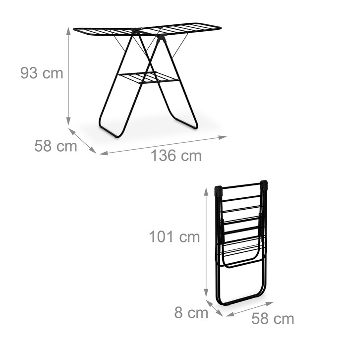Relaxdays Folding Clothes Rack with Wings