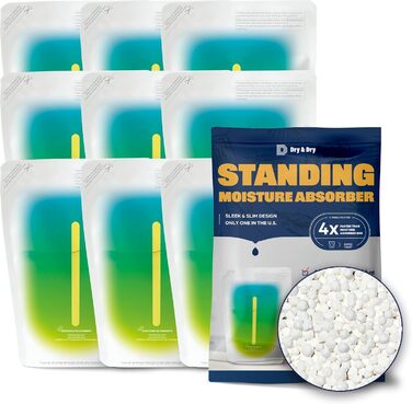 Dry & Dry [8 Pack] [Net 286.3 g/Pack] Premium Moisture Absorber to Control Excess Moisture for Basements, Closets, Bathrooms, Laundry Rooms, Dehumidifiers, Moisture Absorbers