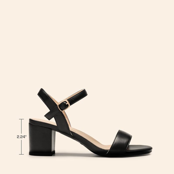 Жіночі босоніжки DREAM PAIRS на високих підборах, чорні, з відкритим носком, широка колодка (38.5 EU, PU шкіра)
