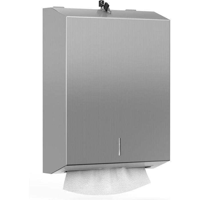 NICEME Paper Towel Dispenser, Paper Towel Holder with Lock, Multi-Fold Paper Towel Holder for Bathroom, Kitchen, Office, Holds 350-550 Sheets