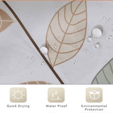 Штора для душу 180x180 см з квітами, антигрибкова, водонепроникна, швидковисихаюча, поліестер, з 12 кільцями