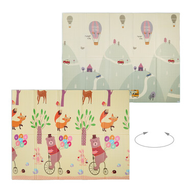 Relaxdays Play Mat - Street and Animal Motif, Foldable