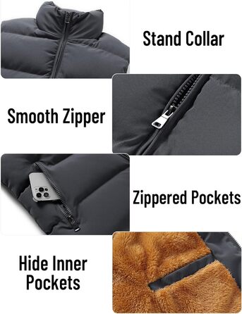 Чоловіча зимова жилетка AIEOE з підкладкою, стьобана жилетка з коміром-стійкою, без рукавів, синього кольору, розмір S