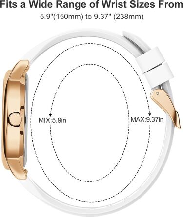 Водонепроникні годинники для медсестер GOLDEN HOUR - годинники для медичних працівників, студентів, жінок та чоловіків, з підсвічуванням, 24 години, секунди, силіконовий ремінець (рожеве золото/білий)